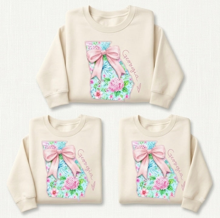 Pink & Cream Georgia Bow